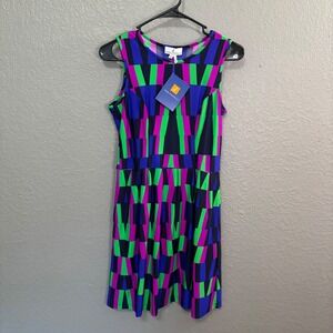 Jude Connally Rachel Multi Blocks Orchid Sleeveless Dress Size XS NWT